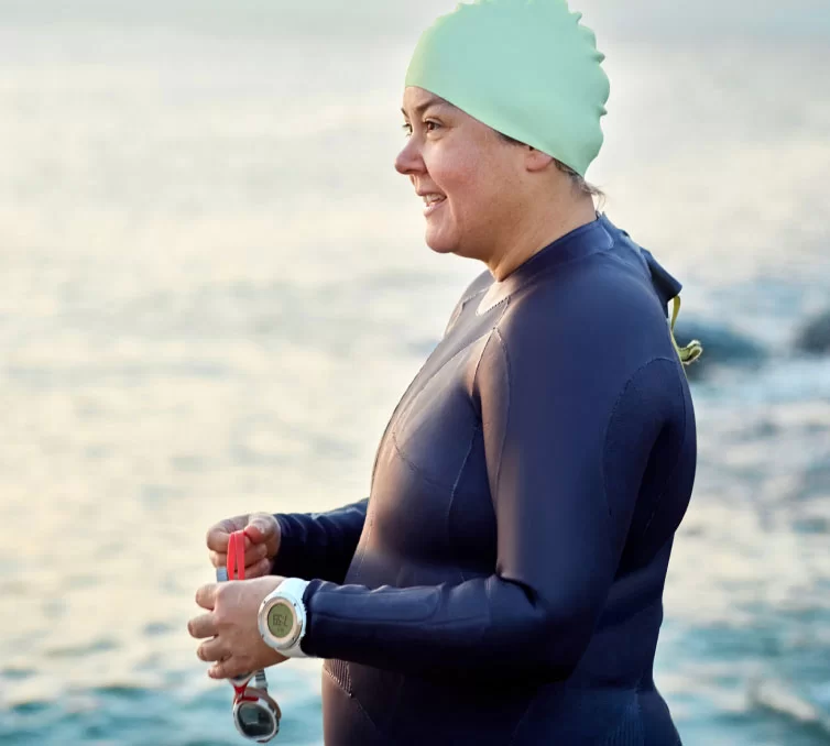 A woman going for a swim and making a choice to fight this complex disease obesity